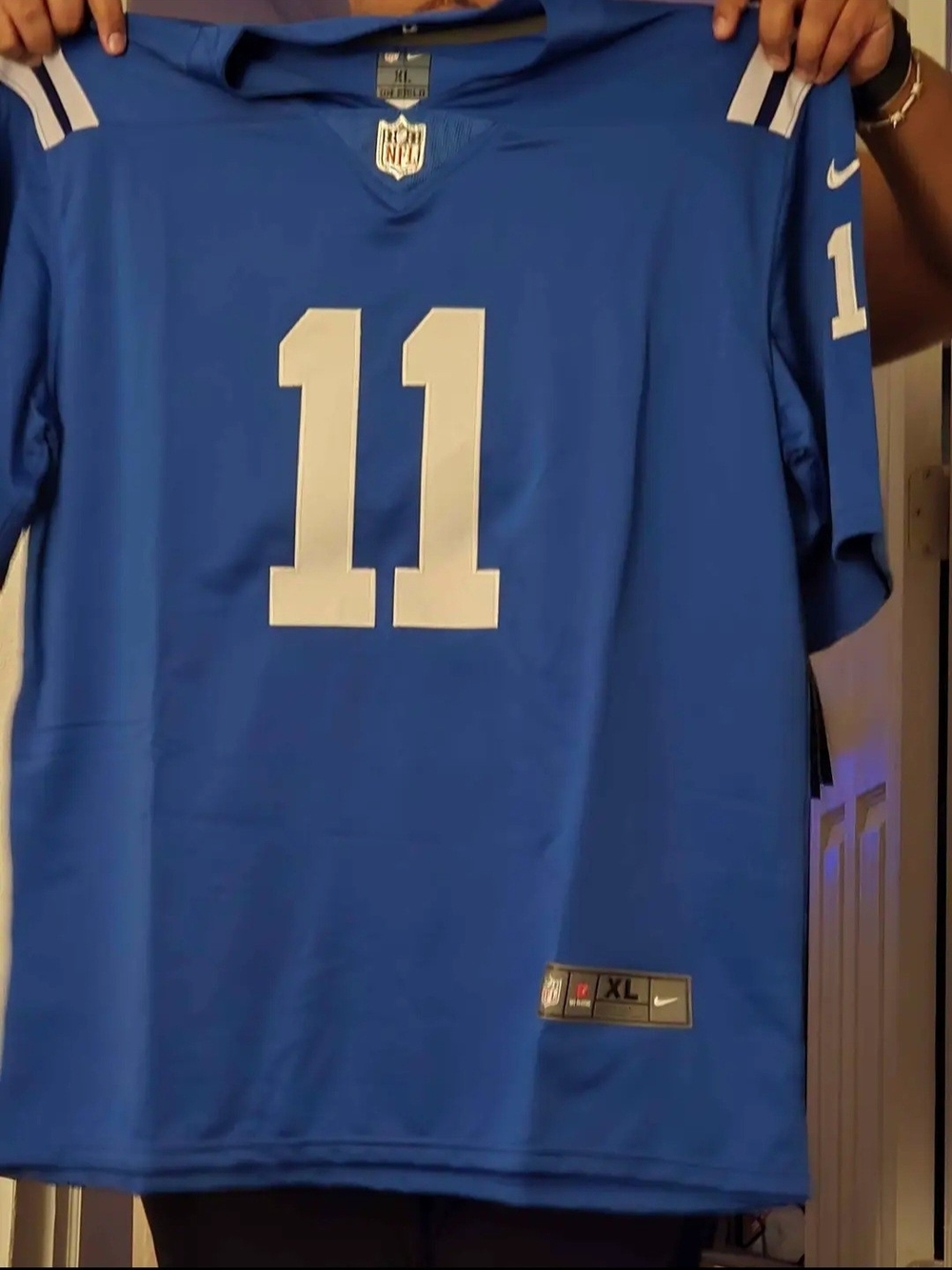 Colts Men's Nike Blue Football Jersey with White #11